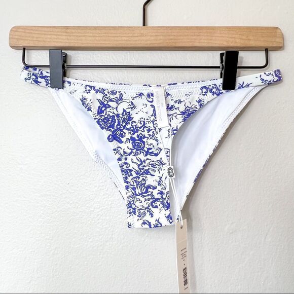 Carolina Constas Mykela Blue Floral Print Bikini Botton XS - Picture 2 of 6